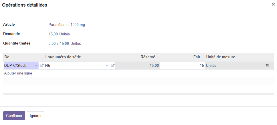 Livraison Numéros de Lot