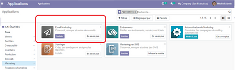 Installer Email marketing Odoo Installer Email marketing Odoo