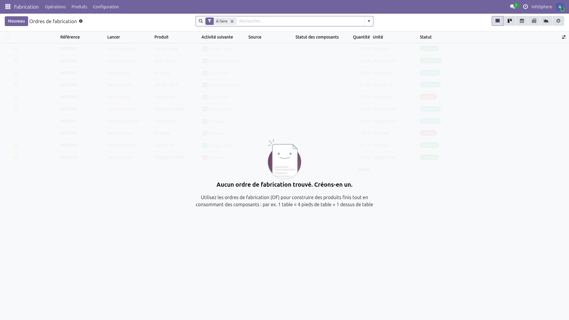 Module Fabrication installé dans Odoo 19