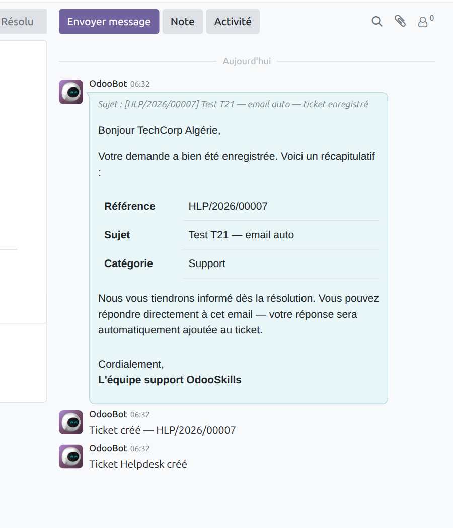Chatter ticket avec email auto rendu — variables QWeb interpolées