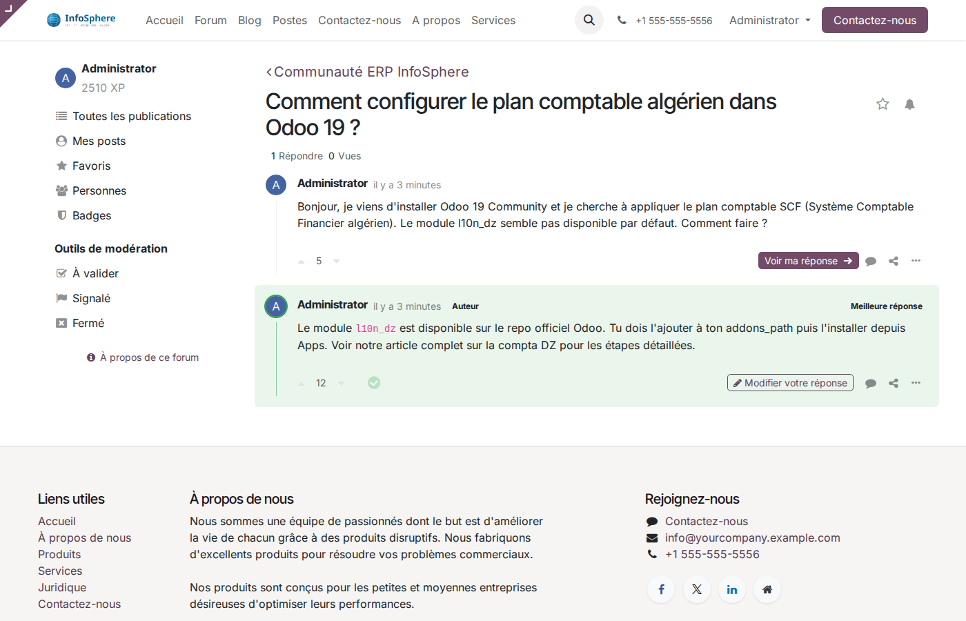 Question avec réponse acceptée et votes positifs