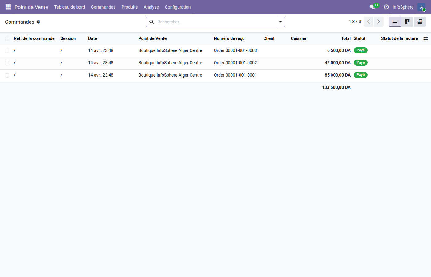 Panier POS avec 2 articles remise 10% ligne clavier